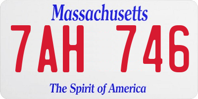 MA license plate 7AH746