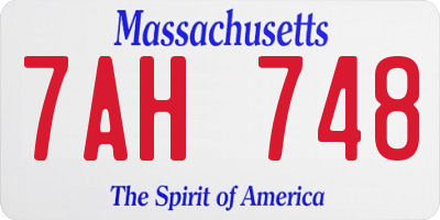 MA license plate 7AH748