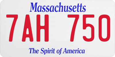 MA license plate 7AH750