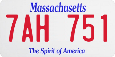 MA license plate 7AH751