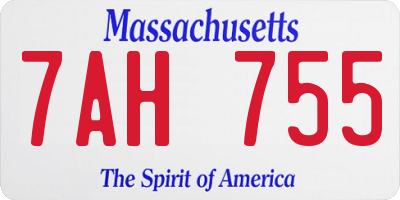 MA license plate 7AH755