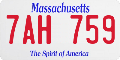 MA license plate 7AH759