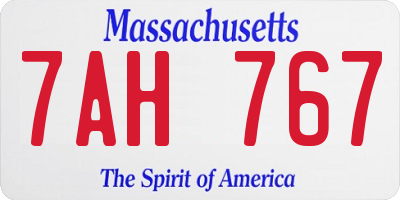 MA license plate 7AH767