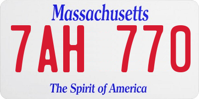 MA license plate 7AH770
