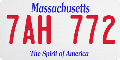 MA license plate 7AH772