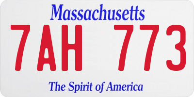 MA license plate 7AH773