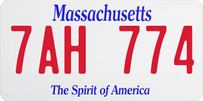 MA license plate 7AH774