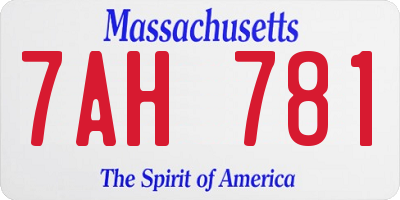 MA license plate 7AH781