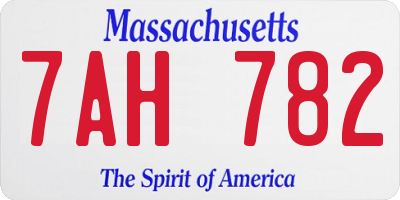 MA license plate 7AH782
