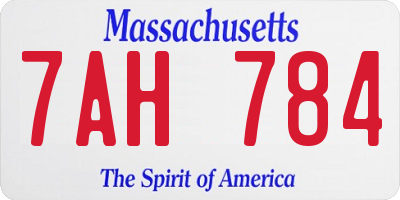 MA license plate 7AH784