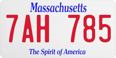 MA license plate 7AH785