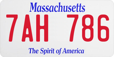 MA license plate 7AH786