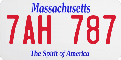 MA license plate 7AH787