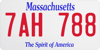 MA license plate 7AH788