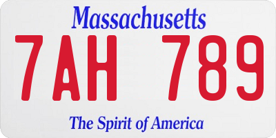 MA license plate 7AH789