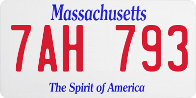 MA license plate 7AH793
