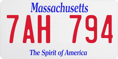 MA license plate 7AH794