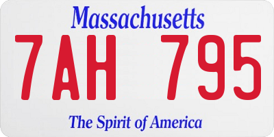 MA license plate 7AH795