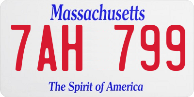 MA license plate 7AH799
