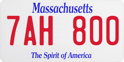 MA license plate 7AH800