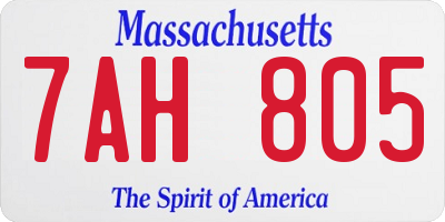 MA license plate 7AH805
