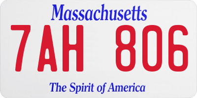 MA license plate 7AH806