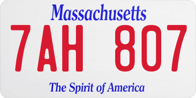 MA license plate 7AH807