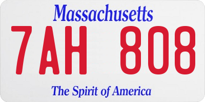 MA license plate 7AH808