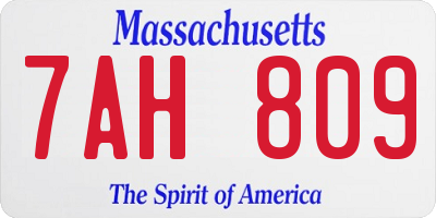 MA license plate 7AH809