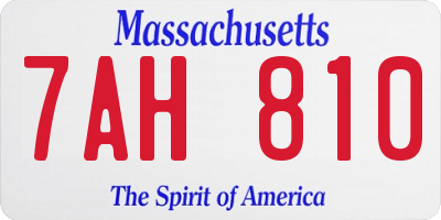 MA license plate 7AH810