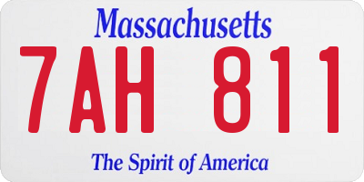 MA license plate 7AH811