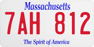 MA license plate 7AH812
