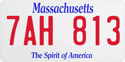 MA license plate 7AH813