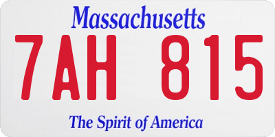 MA license plate 7AH815