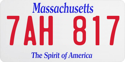 MA license plate 7AH817