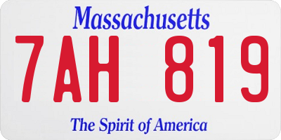 MA license plate 7AH819