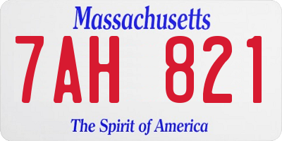 MA license plate 7AH821