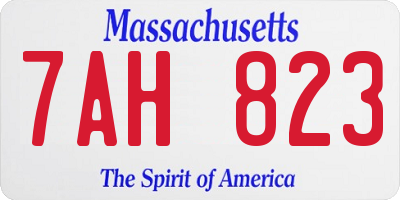MA license plate 7AH823