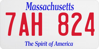 MA license plate 7AH824