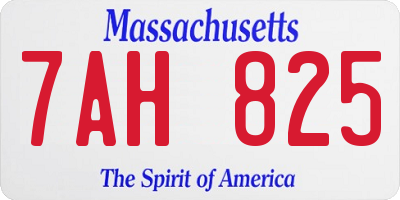 MA license plate 7AH825