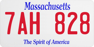 MA license plate 7AH828