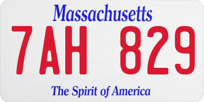 MA license plate 7AH829