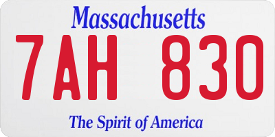 MA license plate 7AH830