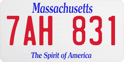 MA license plate 7AH831
