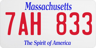 MA license plate 7AH833