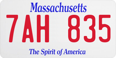 MA license plate 7AH835