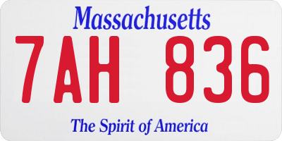 MA license plate 7AH836