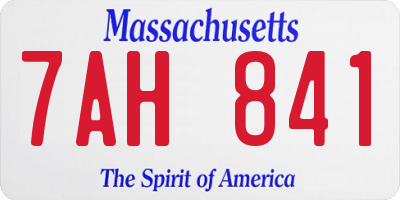 MA license plate 7AH841