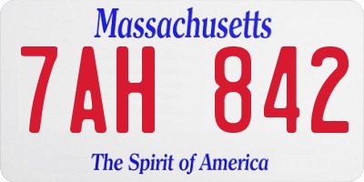 MA license plate 7AH842