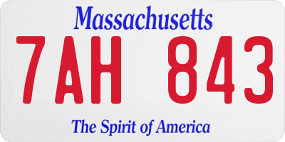 MA license plate 7AH843